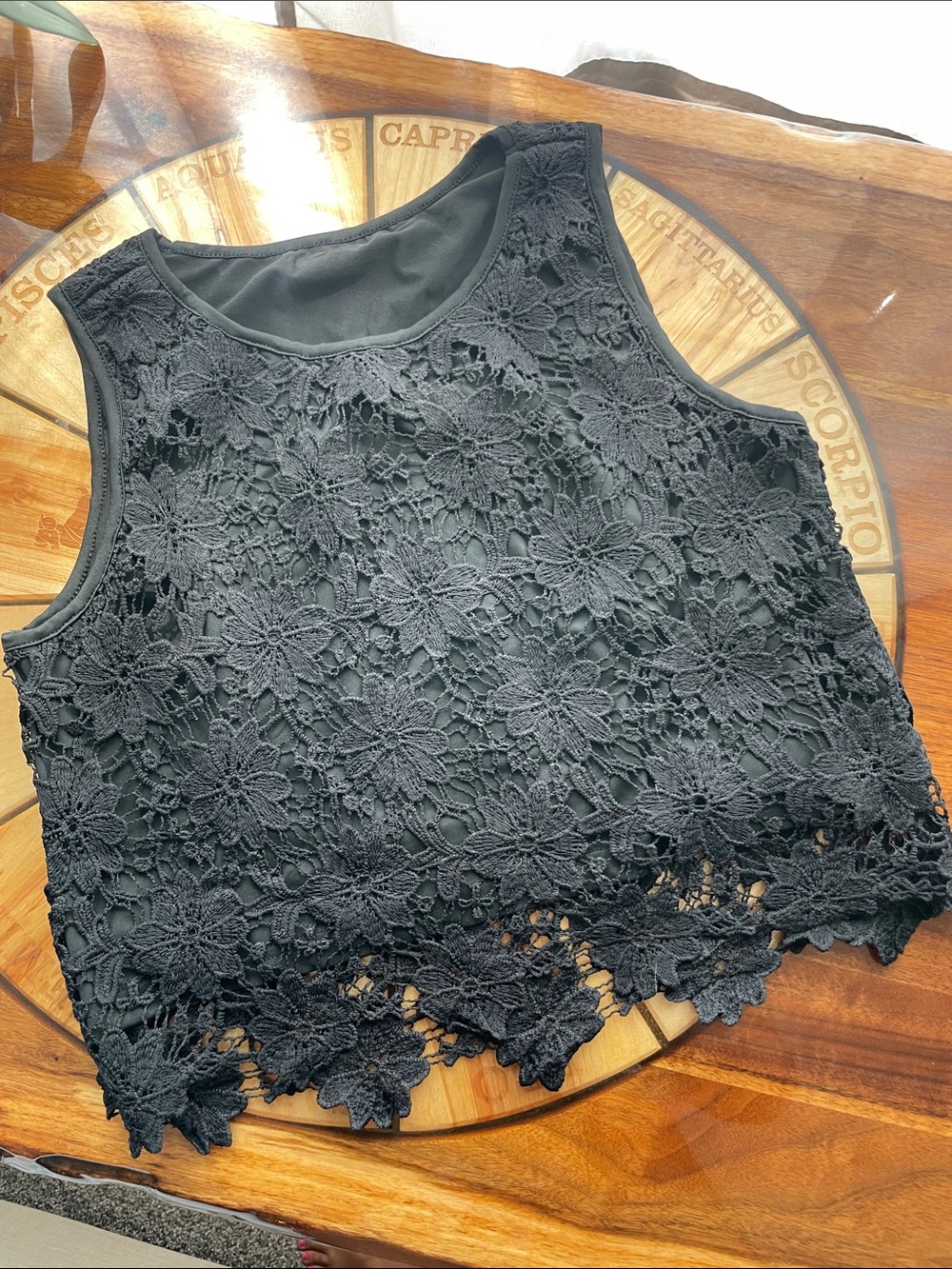 Black lace tank top